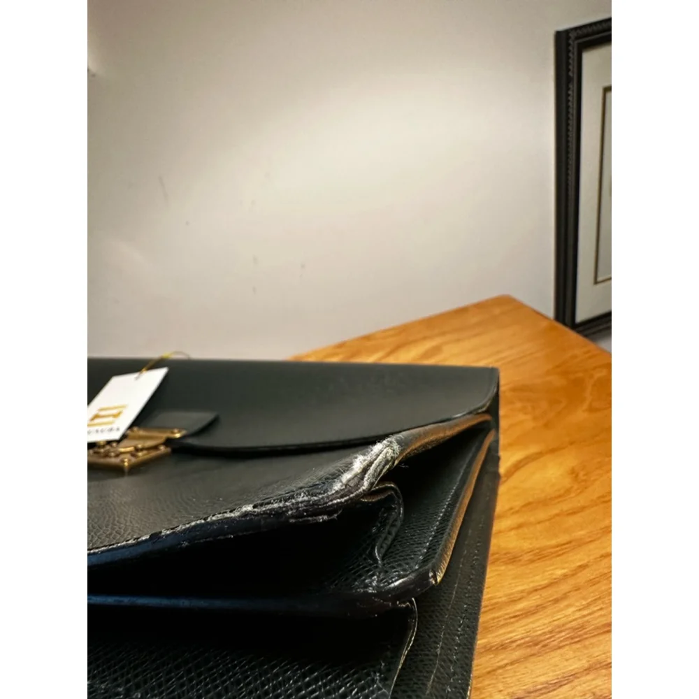 Louis Vuitton Dark Green Taiga Leather Briefcase